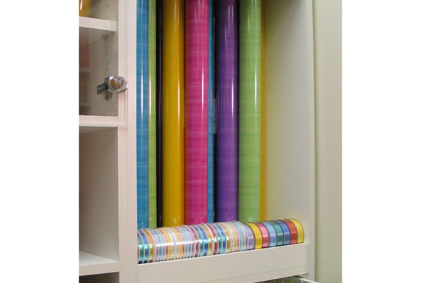 wrapping paper ribbon holder