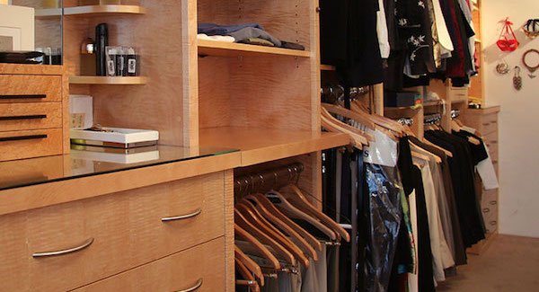 organized walk in closet